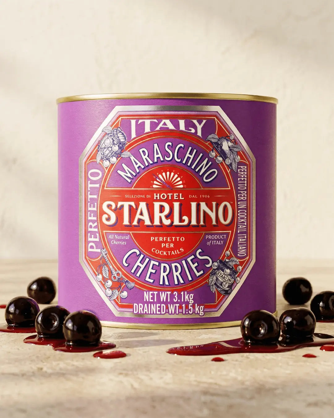 Starlino Maraschino Cherries - 3.1kg Jar